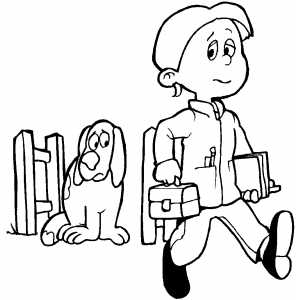 300x300 Guy Walking To School Coloring Page