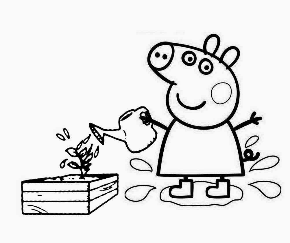 1003x842 Funny Cartoon Peppa Pig Coloring Pages