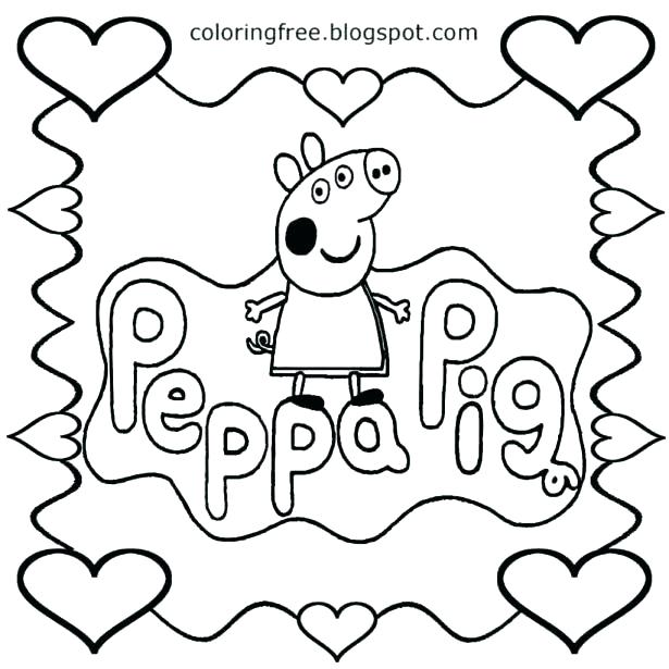 615x615 Peppa Pig Colouring Pages To Print Pig And Friends Colouring