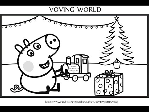 480x360 Peppa Pig George Christmas Coloring Book Pages Kids Fun Art