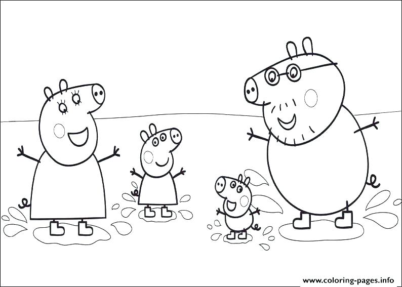 Peppa Pig Family Coloring Pages at GetDrawings | Free download