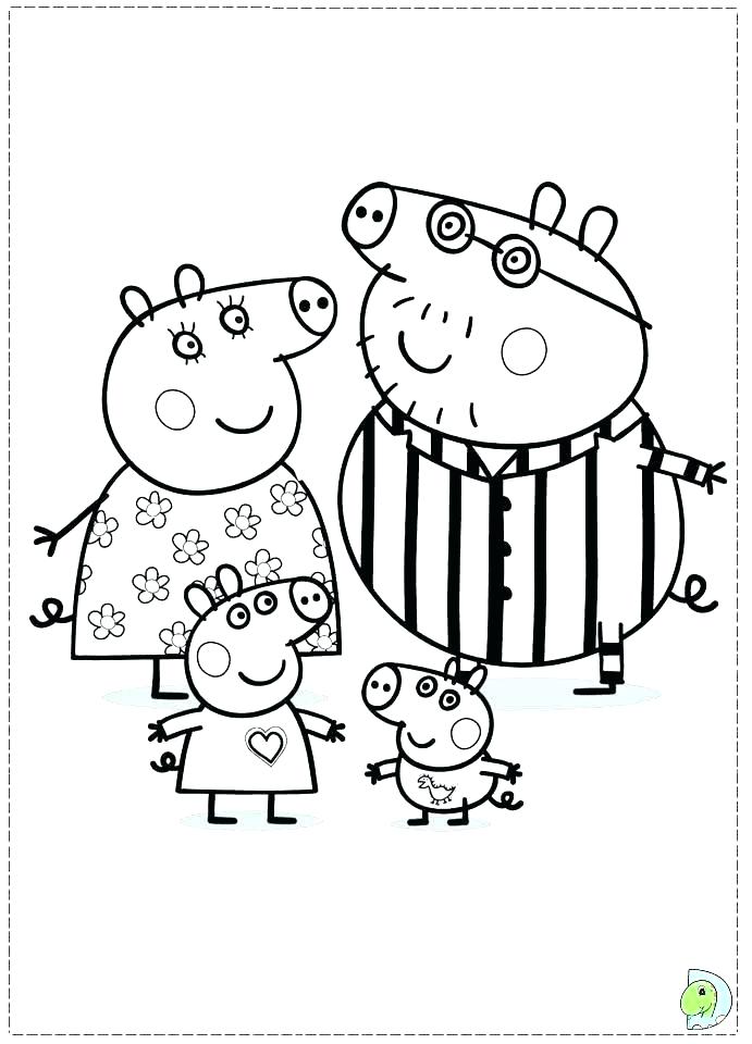 Peppa Pig Family Coloring Pages at GetDrawings | Free download