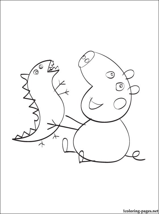 560x750 Peppa Pig George Dinosaur Coloring