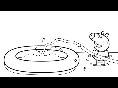 480x360 Pool Coloring Pages With Peppa Pig George And Daddy Pig Videos