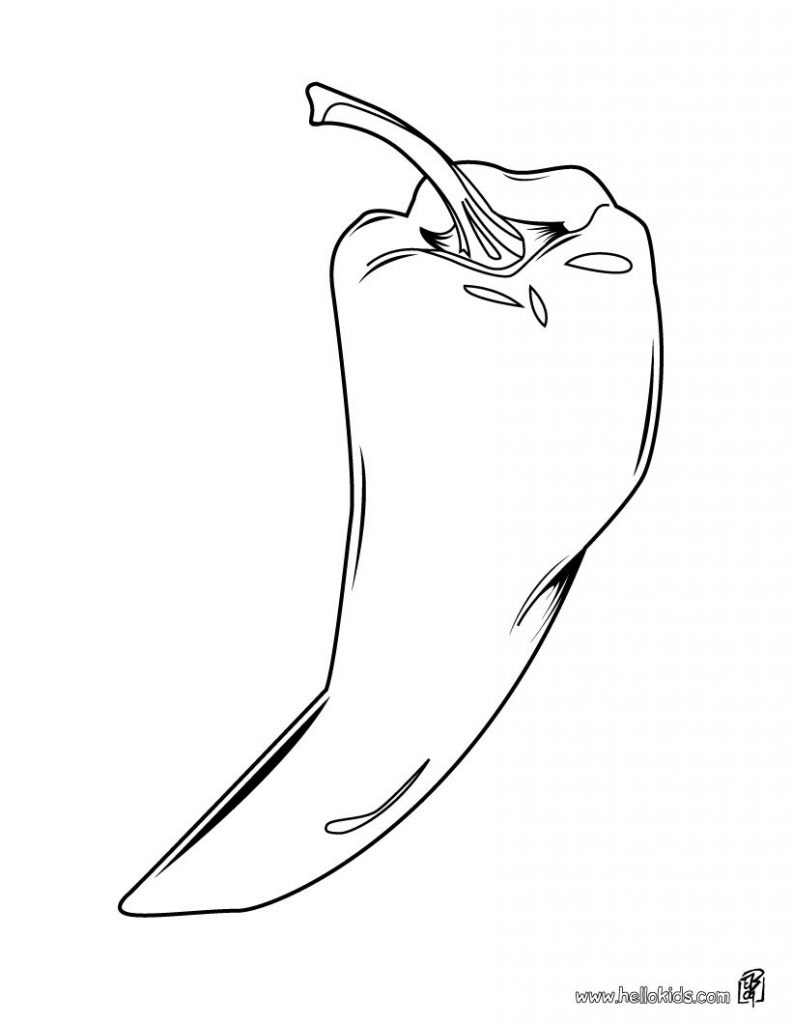 792x1024 Chili Pepper Coloring Pages For Preschool Plant Page Free