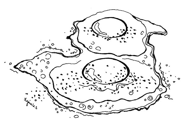 600x396 Fried Egg With Pepper Coloring Pages
