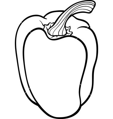 380x400 Green Pepper Coloring Pages