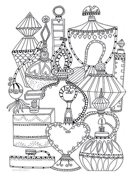 439x604 Perfume Bottles Coloring Page