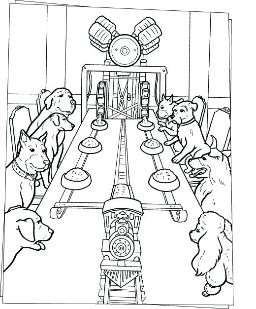 520x626 Table Coloring Dogs Dinner On The Table Coloring Page Periodic
