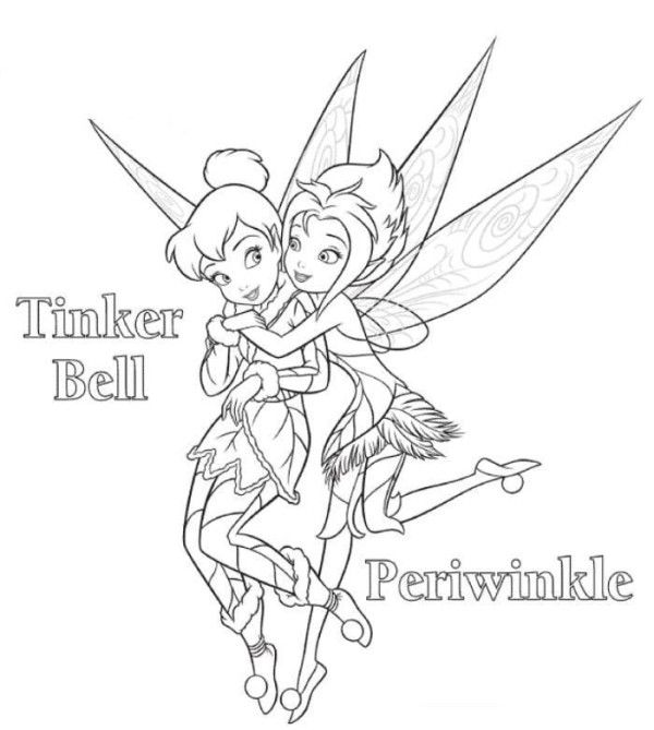 600x669 Periwinkle And Tinkerbell Coloring Page Disney Crafts