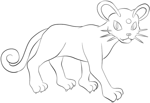 480x331 Persian Coloring Page From Generation I Pokemon Category Select