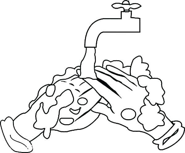 600x495 Hygiene Coloring Pages Hand Washing Coloring Pages Hand Washing