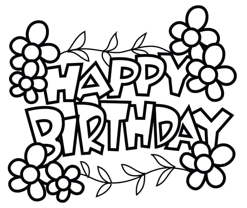 839x706 Free Printable Happy Birthday Coloring Pages Birthday Coloring