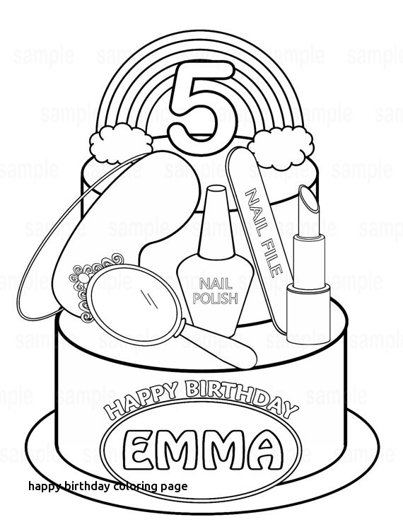 570x738 Happy Birthday Coloring Page