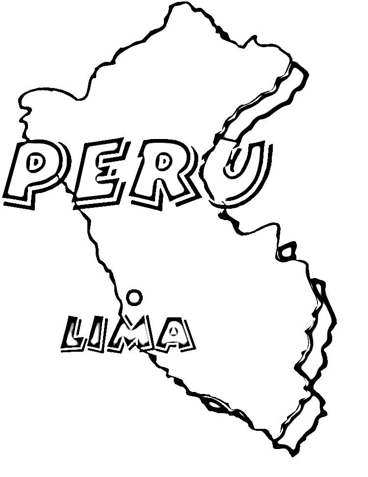 750x971 Peru Map Coloring Page
