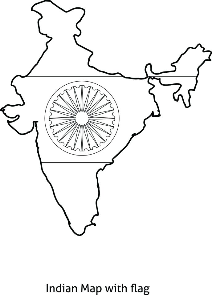 688x958 Flag Of India Coloring Page