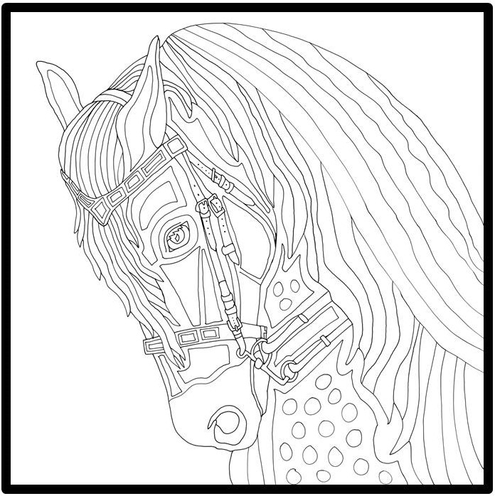 696x698 Horse Coloring Books