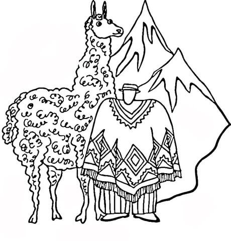 460x480 Huge Llama Coloring Page From Llama Category Select