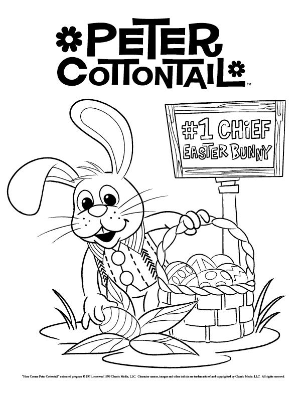 612x792 Peter Cottontail Easter Printable Coloring Sheets Patterns Art