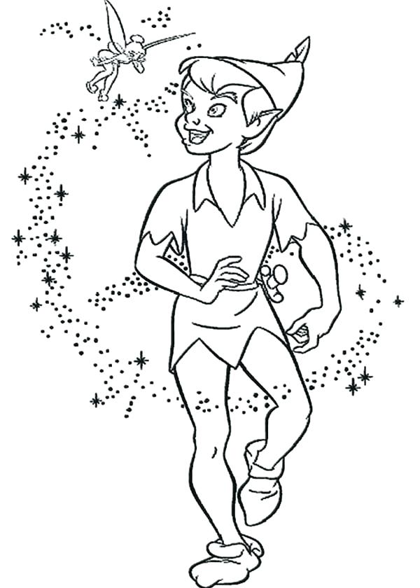 600x840 Peter Pan Coloring Pages Free Print Page Flying Around