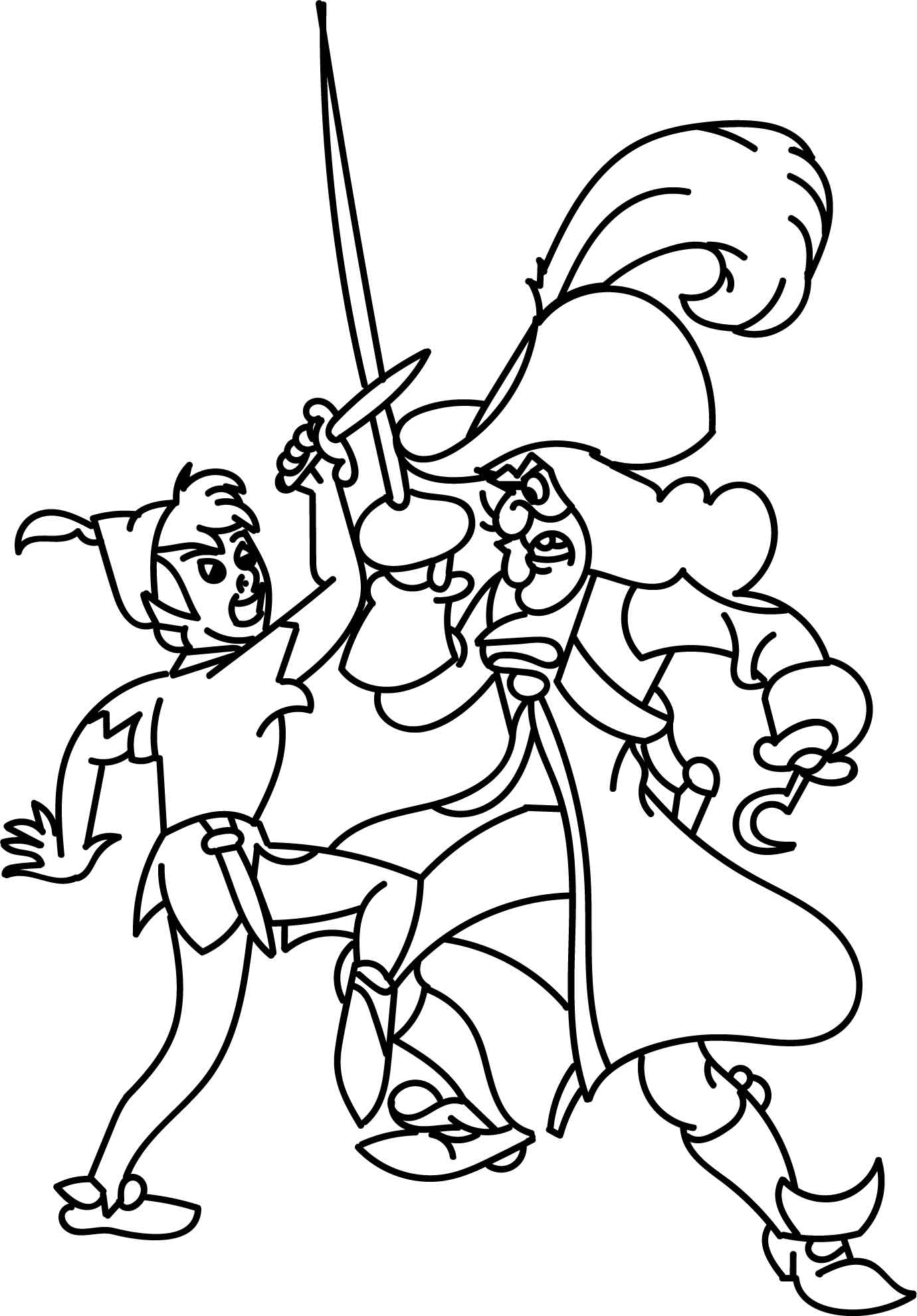 1380x1981 Peter Pan Captain Hook Fight Coloring P With Fantastic Terrific