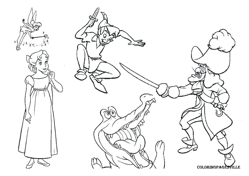 1024x724 Peter Pan Flying Coloring Pages