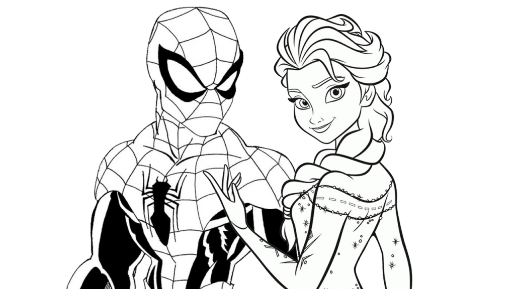 1024x576 Free Printable Spiderman Vs Elsa Coloring Pages