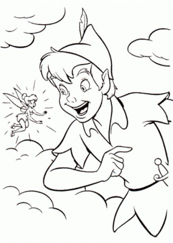 600x842 Peter Pan And Tinkerbell Coloring Page
