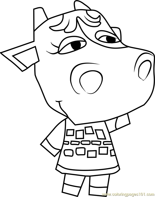 632x800 Petunia Animal Crossing Coloring Page