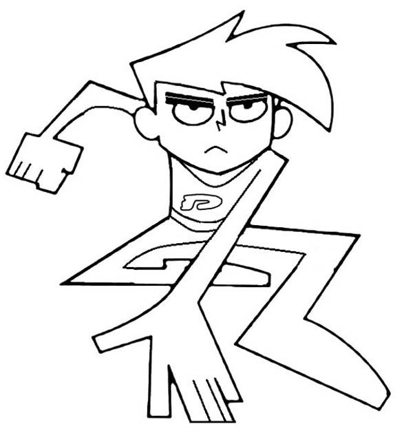 600x629 Danny Phantom Standby Of Enemy's Attack Coloring Pages Batch