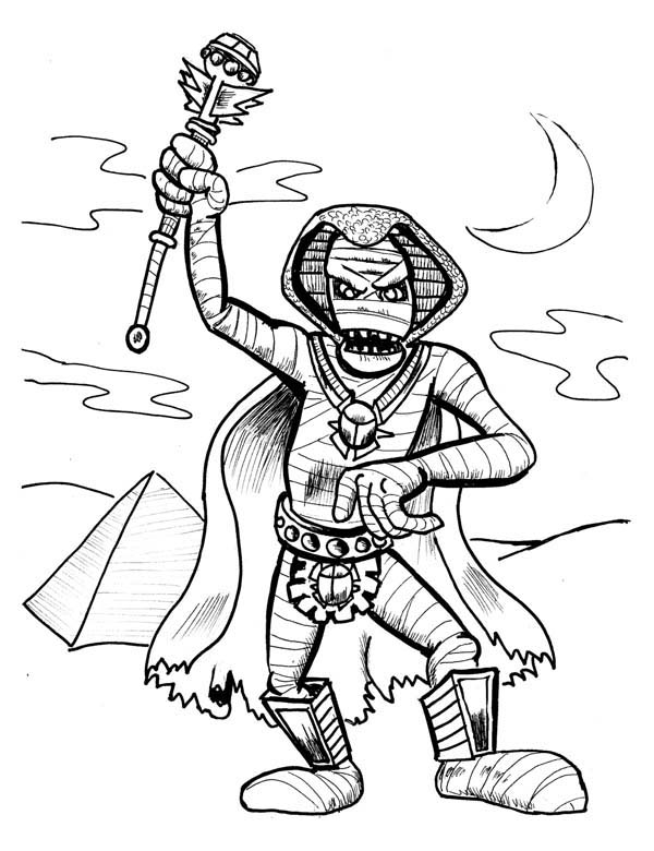 600x780 Pharaoh Mummy Free Coloring Page