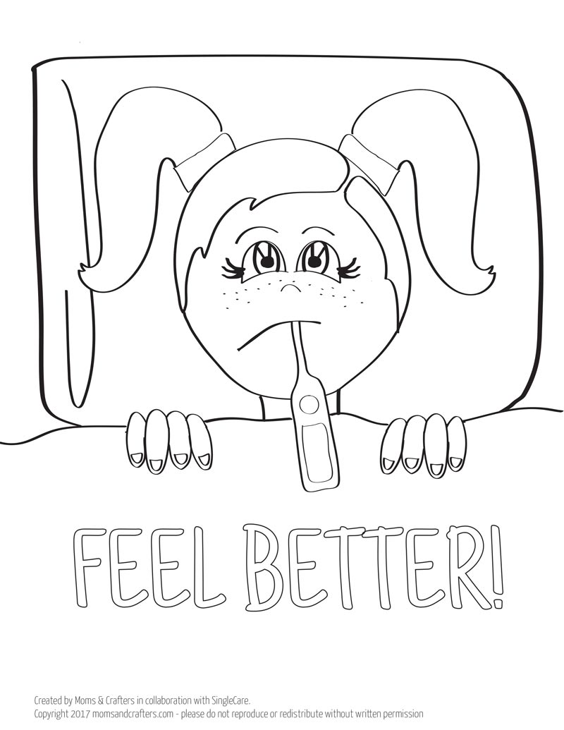 800x1035 Sick Day Coloring Page For Kids