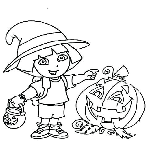 480x468 Coloring Pages Coloring Pages Free Printable Word Dora Halloween