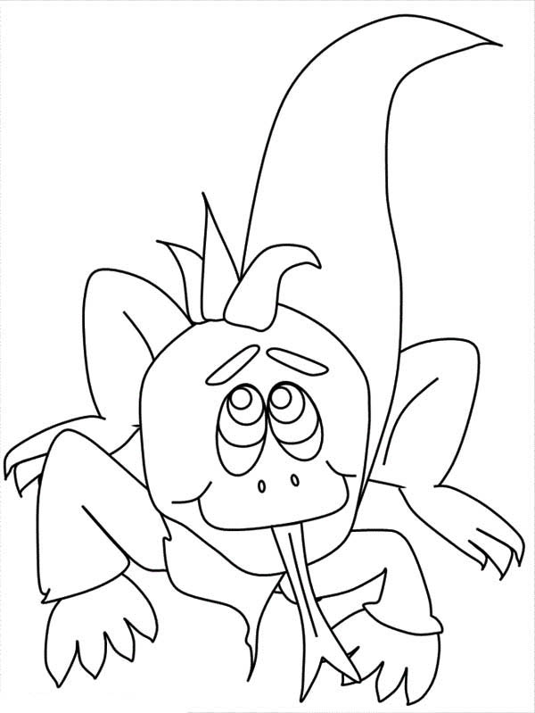 600x799 Funny Iguana Face Coloring Page For Kids