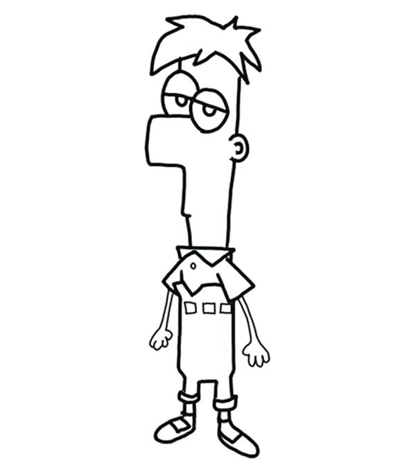 600x684 Phineas Ferb Coloring Pages To Print Agent Coloring Page