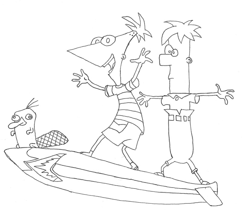 800x697 Phineas And Ferb Coloring Pages