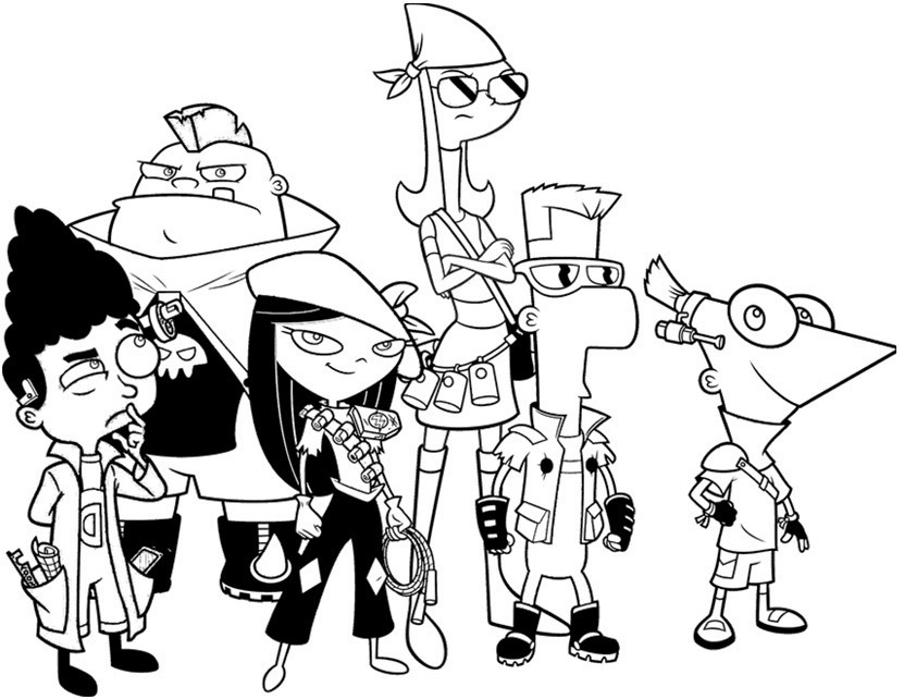831x642 Super Design Ideas Phineas And Ferb Coloring Pages To Print