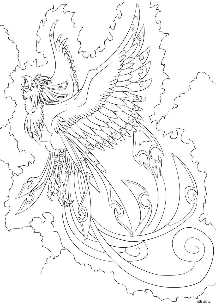 900x1273 Phoenix Bird Coloring Pages Download Coloring For Kids