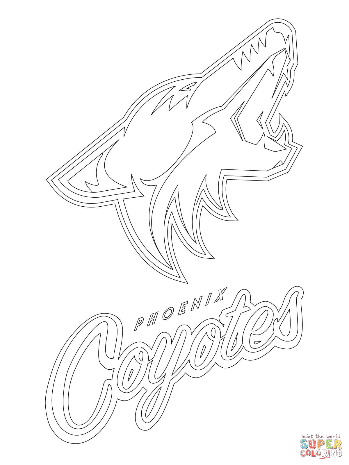 1200x1600 Helpful Coyote Coloring Page Phoenix Coyotes L