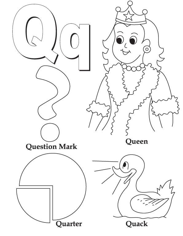 596x768 Q Is For Quarter Coloring For Kids Letters Numbers