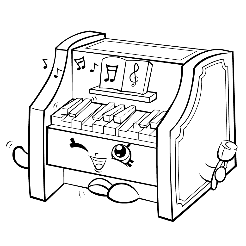 1024x1024 Piano Coloring Page