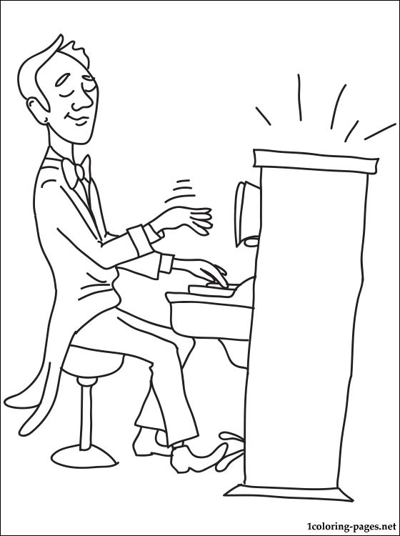 560x750 Piano Coloring Pages Free
