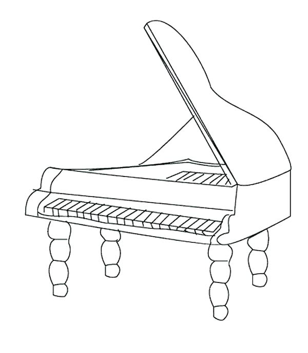 600x686 Piano Coloring Pages Trombone Coloring Page Musical Instruments