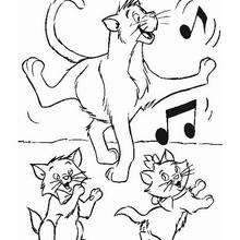 220x220 The Aristocats Playing Piano Coloring Pages
