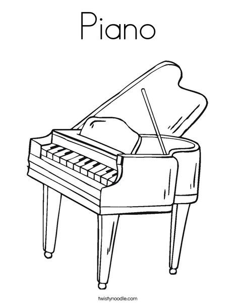 468x605 Piano Coloring Page For Kids
