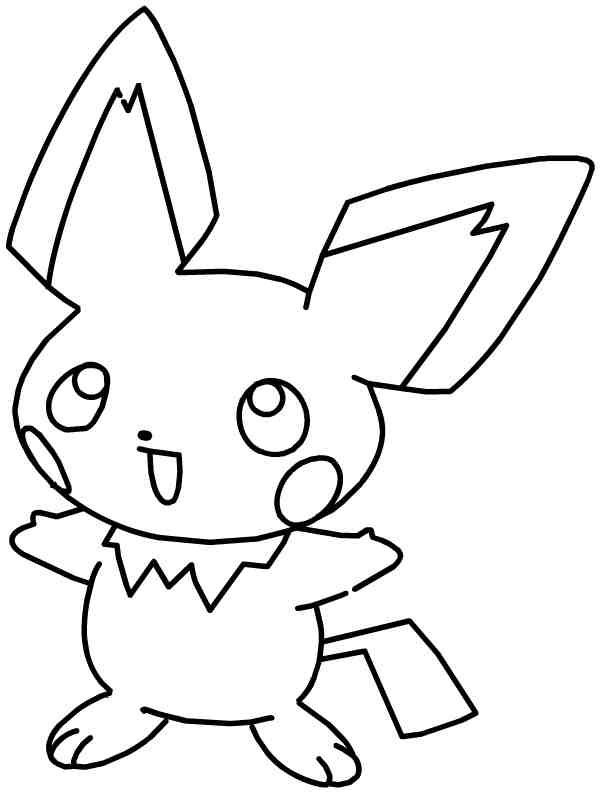 600x793 Pokemon Pichu Coloring Pages