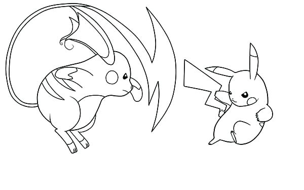 600x375 Pichu Coloring Pages And Do It Fights In A Battle Coloring Page
