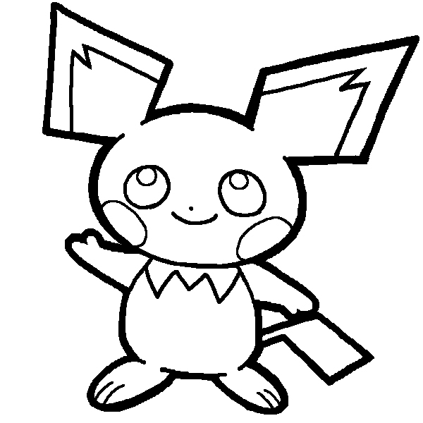 600x600 Pokemon Pichu Coloring Pages