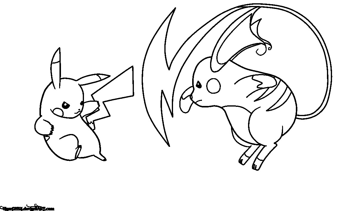 1131x707 Raichu Coloring Page