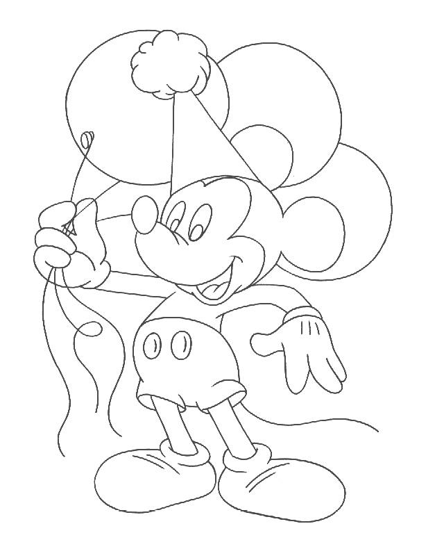 640x767 Mickey Mouse Balloon Coloring Pages
